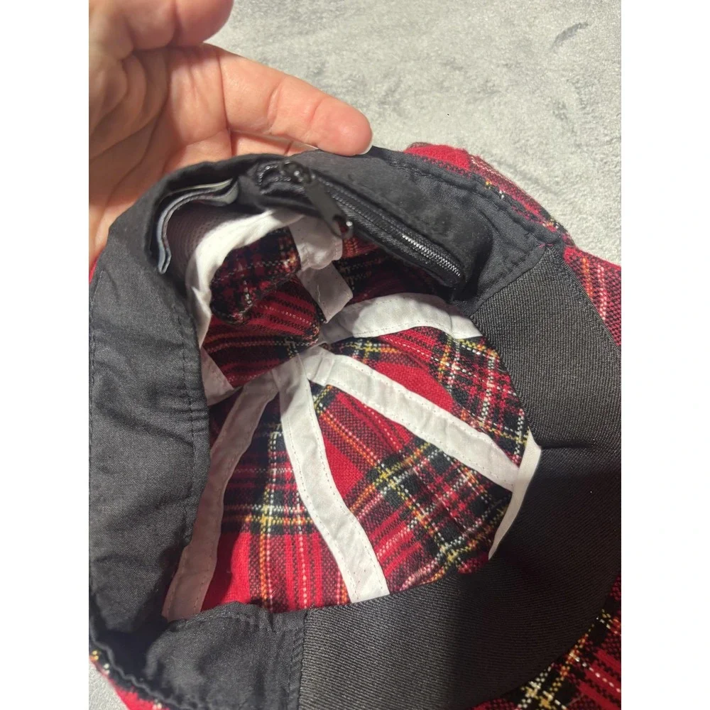 Elope Hat Newsboy Cabbie Fitted Adult One Size Red Plaid Tartan Scottish Y2K